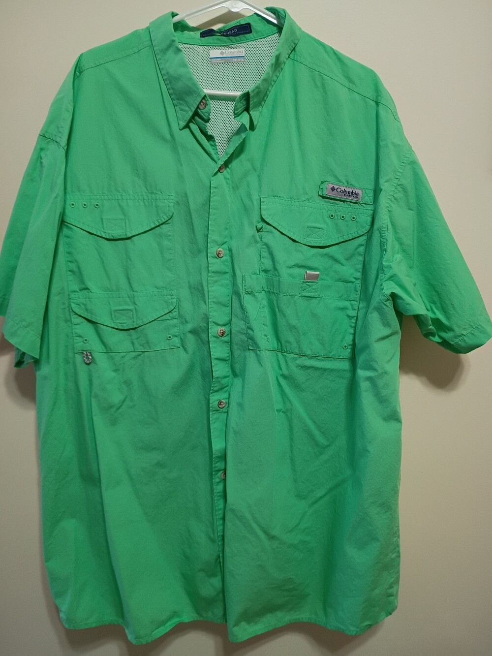 Columbia Men’s Short Sleeve Fishing Shirt - Lime Green Size XXL